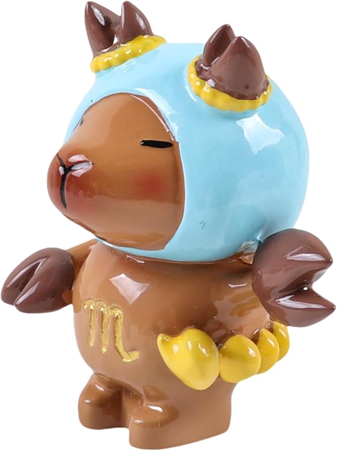 Capybara Zodiac Figurine, Scorpio Animal Theme Desk Decor, Resin Collectible(Scorpio)