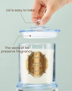 M&SENSE Linen Candles for Home Scented, Organic Soy Candles Non Toxic, 12.7oz Large Jar Candle 75 Hours Long Lasting Slow Burning, Fresh Clean Scented Air Puriffying Housewarming Candle Father Gift