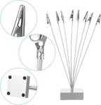 2 Pcs Photo Tree Holder Clip Cube Base,8 - Branch Money Trees Gift Card Holder with Clips,Picture Stand for Christmas Wedding Greeting Birthday Party Gift Silver