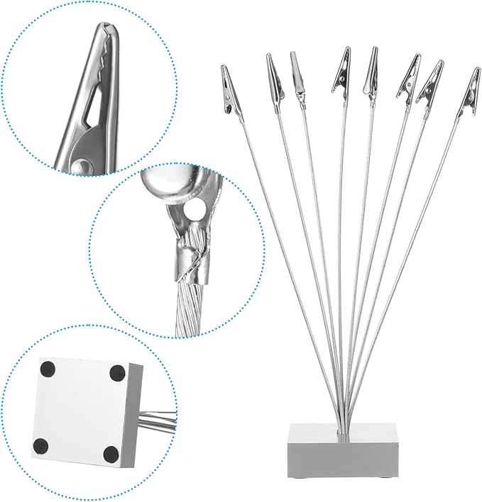 2 Pcs Photo Tree Holder Clip Cube Base,8 - Branch Money Trees Gift Card Holder with Clips,Picture Stand for Christmas Wedding Greeting Birthday Party Gift Silver