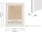 Poster Master Vintage Poster - Retro Minimalist Print - Gift for Artist, Housewarming - Flamingo, Line Drawing, Sketch, Abstract - Wall Decor for Living Room, Bedroom, 11x14 White Framed