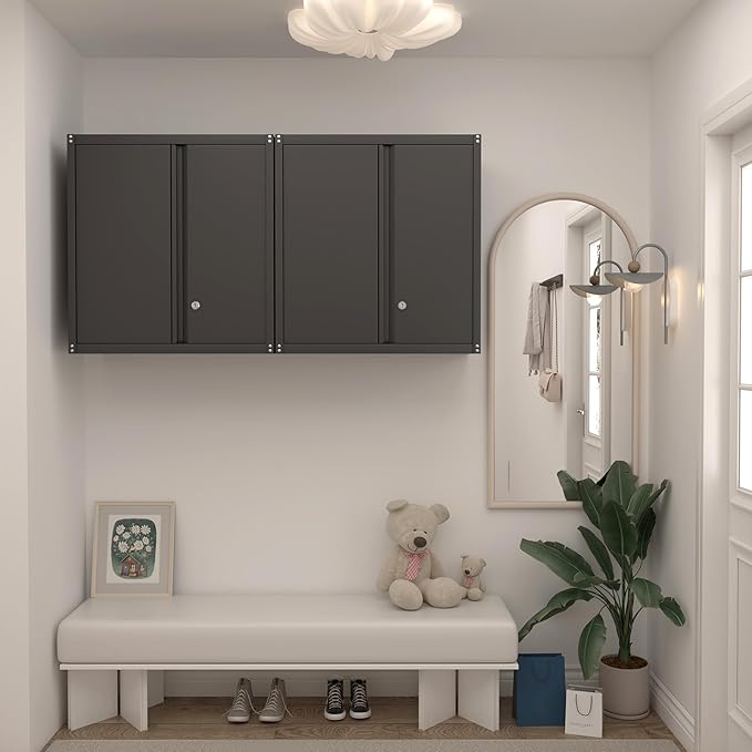 Wall Cabinet Storage,Steel Cabinet with Locking,Metal Storage Cabinet for Home Office,Kitchen