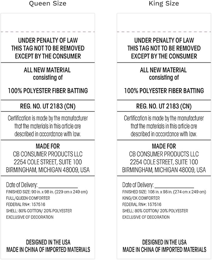 LUXOME ClimaSense Comforter w/ 37.5® Technology | Fluffy & Breathable | Thermal Regulating | Cotton Blend | King/Cal King - 108"x98"