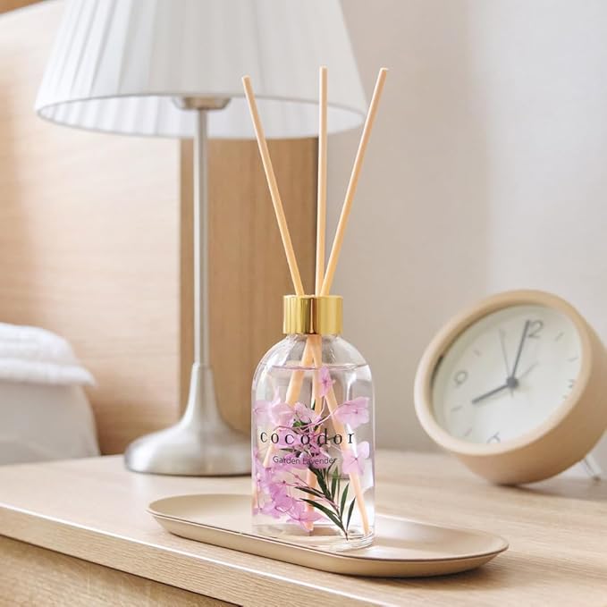 COCODOR Herbarium Reed Diffuser/Pure Cotton/6.7oz(200ml)/ Fragrance Scent Essential Oil Stick Diffuser Set for Bedroom Bathroom Home Décor