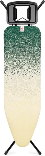 Brabantia - Ironing Board B – Solid Steam Iron Rest – Adjustable Height – Non-Slip Rubber Feet – 100% Fairtrade Cotton Cover with Foam Padding – Foldable – New Dawn – Size B (49 x 15 in)