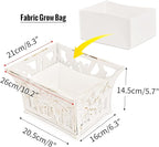 Sungmor Heavy Duty Cast Iron Planter Basket w/Non-Woven Growing Bag, Unique Shape & Beautiful Pattern Design, Hollow Orchid Flower Pot Garden Tools Holder, Rust White French Country Decor Container