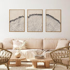 HPINUB Vintage Wood Tree Rings Wall Art Set, Framed Canvas Paintings, Black and White Nature-Inspired Decorative for Modern Home Decor for Living Room, Bedroom, Dining Room, Office- 24"x36"x3