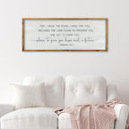 ZZJJHYWGQ Bible Verse Wall Art Jeremiah 29:11 Print Sign 32"×12" Christian Inspirational Quotes Decor For I Know The Plans I Have For You Large Religious for Living Room Office Wall Hanging (Wood)