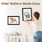 1 Pack Kids Artwork Frames 10x12.5 Inch Changeable Kids Art Frame with Front Opening for Art Display, Horizontally Vertically Wall Mount for Kids Drawing & School Projects (Black)