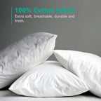 APSMILE Organic 18x18 Feather Down Throw Pillow Inserts Set of 2, 100% Cotton Fabric, Soft Fluffy Square Decorative Pillow Form Core for Sofa, Bed, Couch, Cushion Sham Stuffer