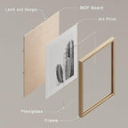 SIGNWIN Framed Black & White Saguaro Southwest Desert Tropical Cactus Wall Art, Set of 4 Floral Botanical Wall Decor Prints, Nature Wilderness Wall Décor for Living Room, Bedroom - 11"x14" Natural