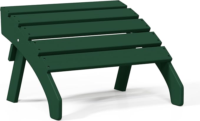 WestinTrends Dylan Outdoor Patio HDPE Adirondack Ottoman Footrest, Dark Green