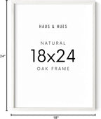 HAUS AND HUES White 18 x 24 Poster Frame - Oak White 18 x 24 Picture Frame, Wall 18x24 Frame, 18x24 Wood Frame, 24x18 Poster Frame, Wooden Picture Frame 18 x 24, Art 18 x 24 Frame