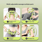 10 Roller Circular Leg Massager with Bonus Massage Stick – Manual Back & Leg Rollers, Relajador de Piernas Set, Circular Leg Clamp Roller for Neck, Arms & Legs (Green)