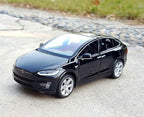 Toy Car Model X, Pull Back Car Toys Alloy Vehicles with Lights and Sound 1:32 Scale Model Car (Black)