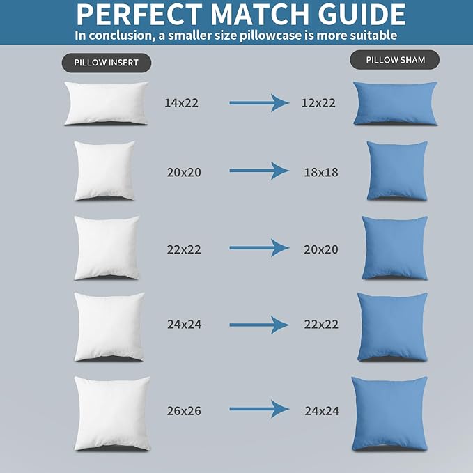 YSTHER Down Feather Throw Pillow Inserts 20x20 Set of 2 Firm Large Lumbar Pillows for Bed Decorative Couch Soft Pillows for Sleeping Indoor White Cotton Pillow Sofa