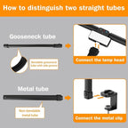 LED Desk Lamp for Home Office - 24W Bright Double Head Desk Light with Clamp Eye Caring Architect Task Light 25 Lighting Modes Adjustable Flexible Gooseneck Lamp