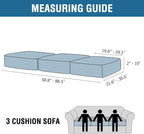 H.VERSAILTEX Velvet Stretch Couch Cushion Cover Plush Cushion Slipcover for Chair Loveseat Sofa Cushion Furniture Protector Seat Cushion Sofa Cover (3 Piece Sofa Cushion Covers, Taupe)