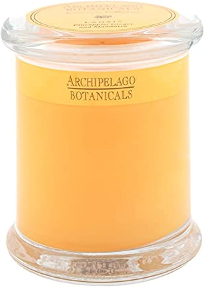 Archipelago Botanicals Lanai Glass Jar Candle, Pineapple, Mandarin and Ginger Scent, Lead-Free Candle Wicks, Burns Approx. 60 Hours (8.6 oz)