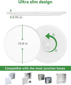 2PACK Flush Mount LED Ceiling Light Fixture Black, 15.8Inch 36Watt, Dimmable & 3000K-4500K-6000K 3 Color Selectable Ceiling Lamp 4000LM Low Profile Ceiling Light for Kitchen Bedroom Hallway, White