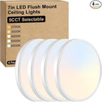 Brightever 7 Inch Flush Mount Ceiling Light, 12W 1200LM LED Ceiling Light Fixtures, 2700K/3000K/4000K/5000K/6500K Color Selectable, 0.67 Inch Ultra Thin Flat Ceiling Lights for Bedroom Kitchen Pantry