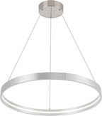 Modern Led Chandeliers, Non-Dimmable Contemporary LED Chandeliers 1 Ring, Hanging Led Modern Pendant Light Fixture for Living Room Kitchen Dining Room Office Brush Nickel-3000K/4000K/6000k