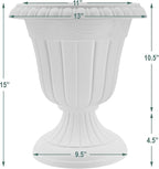 PL10CP Classic Traditional Plastic Urn Planter Indoor/Outdoor, 15" x 13", Brushed Copper