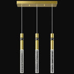 3 Light Pendant Lighting Dining Room Light Fixture Dimmable LED Modern Gold Pendant Light with Bubble Crystal Pendant Lights Kitchen Island