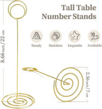 Table Number Holders 10Pcs - 8.75 inch Tall Table Number Stands Place Card Holder for Wedding Party Graduation Reception Restaurant Home Photo Picture Office Memo (Gold, 8.75")
