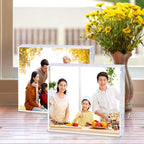Acrylic 4x4 Square Picture Frame, Magnetic Acrylic Picture Frames for 4x4 or 3x3 Pictures Display, Clear Double Sided Thick Picture Frames, Photo Frames Desktop Display