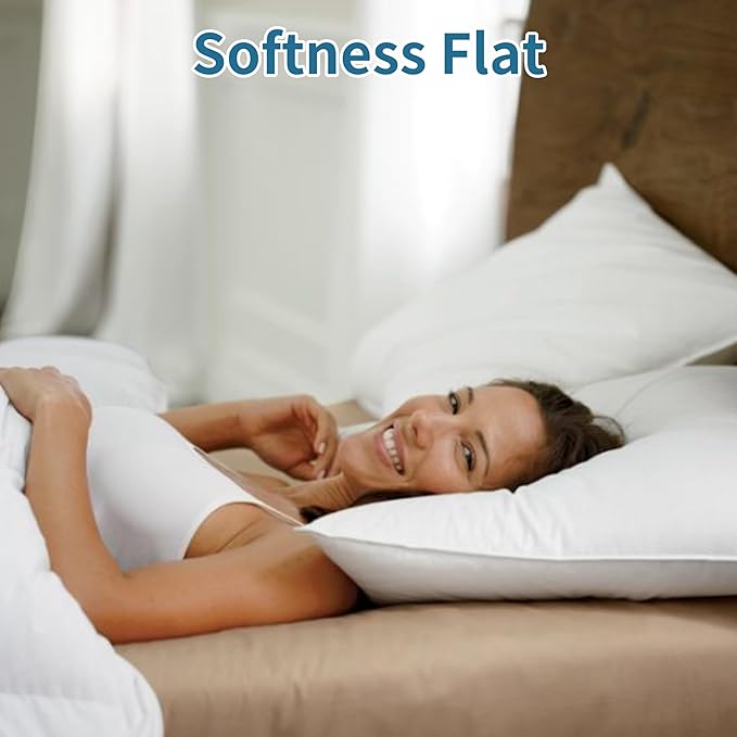 SILUI Pillows Standard Size Set of 4 Pack Soft Medium Support Hypoallergenic Plush Down Alternative Bed Pillow for Back, Stomach or Side Sleepers,20x26in