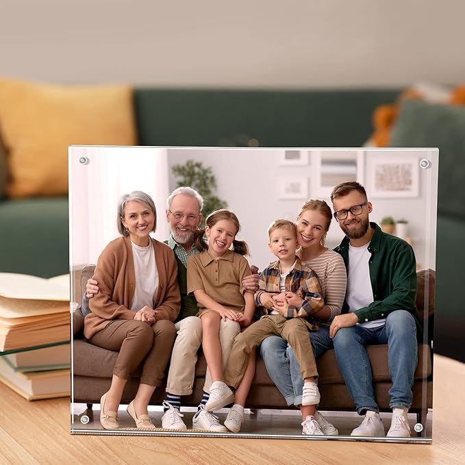SYNTRIFIC Acrylic Frames 8x10,5 Pack 10+10mm Thickness Frame Acrylic,Freestanding Double Sided Magnetic Frame Lucite Frame Transparent Gift for Desktop Display