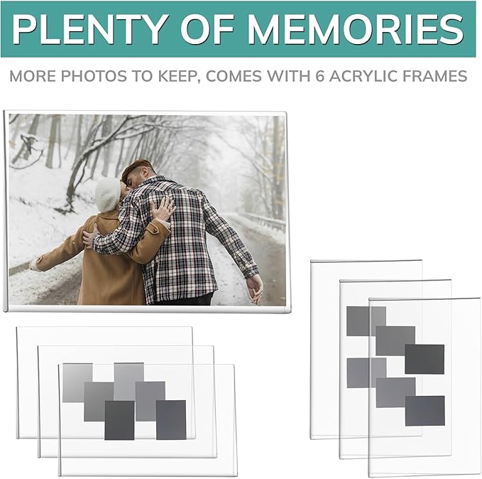 pbf 3-Pack 5x7 & 3-Pack 7x5 Magnetic Picture Frames for Refrigerator | Clear Magnetic Acrylic Frames | Magnetic Photo Holders for Fridge, Locker, Photo Board, Art Display, Sign Holder