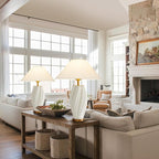 Modern Plug in Ceramic Table Lamps 24.5In, White Textured Table Lamp Tables Decorative for Living Room Bedroom Bedside Nightstand Room Office