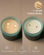 M&SENSE Sandalwood Jasmine Scented Candle, 11.6oz 70 Hours Burn Time Clean Non Toxic Natural Soy Wax Candle 2 Cotton Wick Home Decor for Mothers Day & Bathroom Bedroom