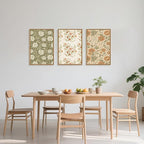 Vintage Pastoral Floral Framed Canvas Wall Art Set, Boho Colorful Flower Wall Decor, Peony Wildflower Wall Painting, Retro Botanical Art Prints for Living Room, Bedroom, Office - 16"X24"X3