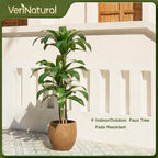 Artificial Dracaena Tree, 5FT Tall Fake Plants with UV Resistant Leaves, Faux Tropical Yucca Trees for Indoor Outdoor, Potted Large Floor Plant for Home Decor Living Room Porch, VN123