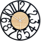 16inch/40cm Wall Clocks Battery Operated,Wall Clocks for Living Room Decor,Large Wall Clock for Classroom,Bathroom,Bedroom,Office (Wooden Arabic Numerals, 16 inches)
