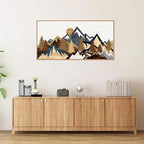 SIGNINART Large Mountain Framed Canvas Wall Art, Boho Sunrise Wilderness Wall Decor, Vintage Forest Nature Artwork, Modern Farmhouse Woodcut Style Art Prints for Living Room Bedroom, Office 20"x40"