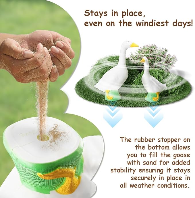 Fox Valley Traders Gaggleville Porch Goose Baby Statue – Charming 17" Outdoor Decorative Figurine for Garden, Patio, or Entryway Accent