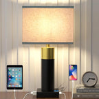 Touch Table Lamp for Bedroom 3 Way Dimmable 22''Bedside Lamp with USB A+C Nightstand Lamp for Living Room Office and Hotel Bulb Included