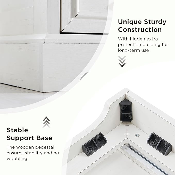 ACCOHOHO Farmhouse 6 Drawer Dresser for Bedroom, 52 Inch Wide Modern Dresser TV Stand with Large Drawers & Bar Handles, Rustic Wood Chest of Drawers for Bedroom, Living Room, Hallway, Off White