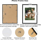 12 Packs 11x14 Picture Frames, Display 8x10 with Mat or 11x14 Without Mat, Black Gallery Wall Frame Set, 11 by 14 Frames Bulk Set of 12 Collage Wall Decor Photo Frames Set for Wall, Black