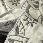 MSGKV Boho Throw Blanket for Couch Sofa Bed, 100% Cotton Blankets 80''x 90'' Woven Blankets Boho Quilt, Versatile KnitWoven Blanket, Super Soft Decorative Blanket for Chair Sofa and Living Room