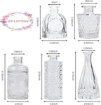 Clear Glass Bud Vases Set of 5, Mini Flower Vase for Centerpieces, Small Clear Vases in Bulk for Wedding Decorations, Vintage Vase for Table, Recepetion, Home Décor