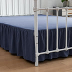 Bed Skirt Queen Size Ruffled Bed Skirt with Split Corners, 16 Inch Drop Dust Ruffle Bed Skirt with Platform, Blue, Queen - 16" Drop
