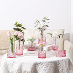 Bud Vases in Bulk 30, Pink Glass Vases for Centerpieces, Small Vase for Flowers, Small Flower Vase for Centerpieces, Mini Vintage Vases for Wedding Table Decor