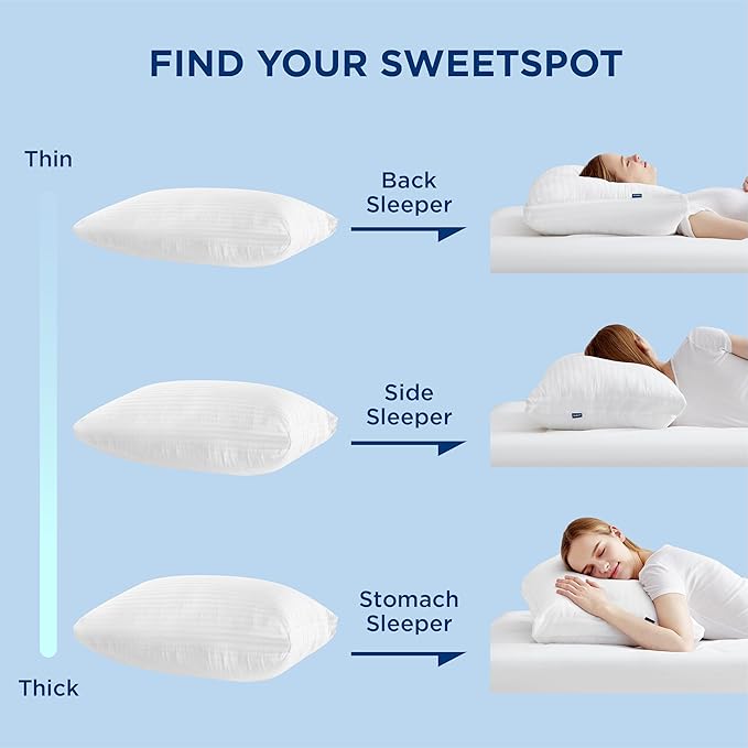 Bedsure Pillows Set of 2 - Fluffy & Soft Adjustable Layer Queen Pillows with Cotton Cover, Luxury Bed Pillows for Sleeping, Firm Pillows for Side, Back, Stomach Sleepers (2, Standard)
