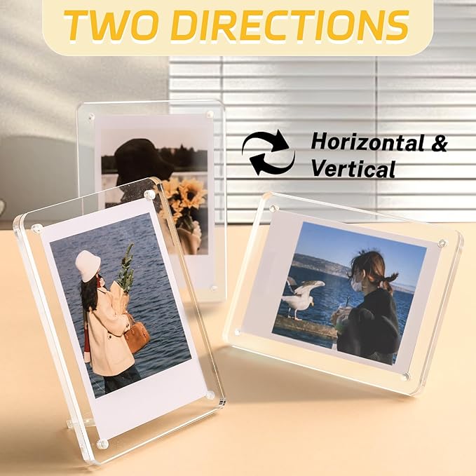 6 Pack 4x6 Acrylic Magnetic Picture Frames, Refrigerator and Desktop Photo Frames Combine, Vertical and Horizontal Clear Display for Fridge/Table/Locker for Home/Party/Wedding/Decoration