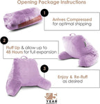 Nestl Reading Pillow for Kids, Small Bed Pillow, Back Pillow for Sitting in Bed, Memory Foam Chair Pillow, Reading & Bed Rest Pillows, Lavender Back Pillow for Bed, Arm Pillow with Pockets